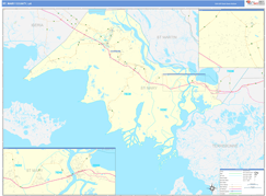 St. Mary Parish (County), LA Digital Map Basic Style